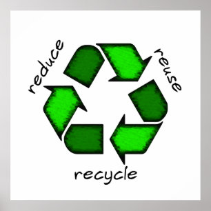 Poster Réduire, réutiliser l'affiche de recyclage