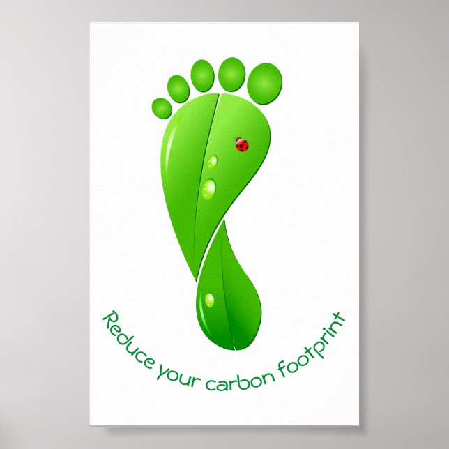 Poster Réduisez votre empreinte carbone écologique écolog (Devant)