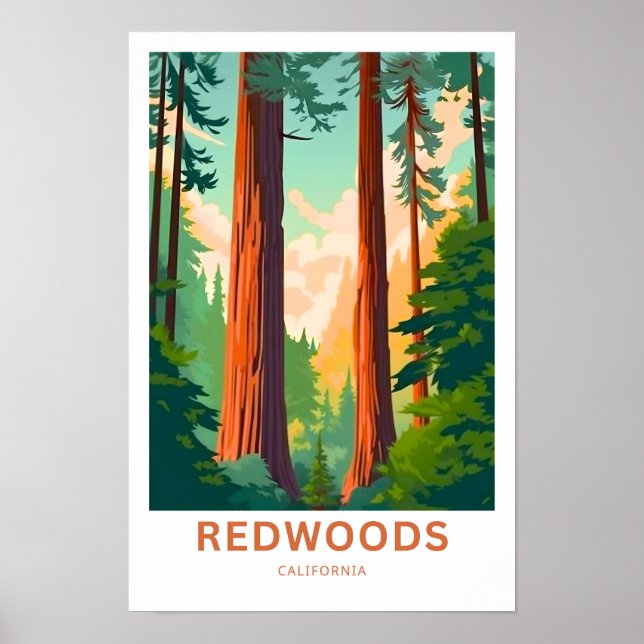 Poster Redwoods California Travel Print (Devant)