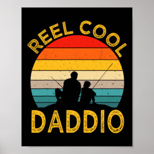Poster Reel Cool Daddie Pêche Papa Vintage Grandpa Fat