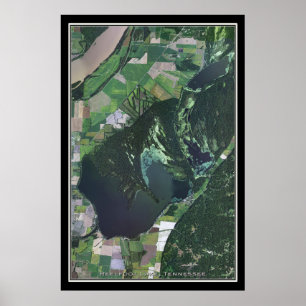 Poster Reelfoot Lake Tennessee Carte de l'affiche satelli
