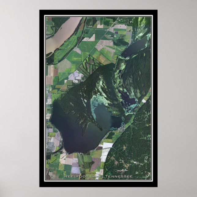 Poster Reelfoot Lake Tennessee Carte de l'affiche satelli (Devant)