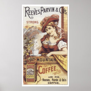 Poster Reeves Parvin Café fort