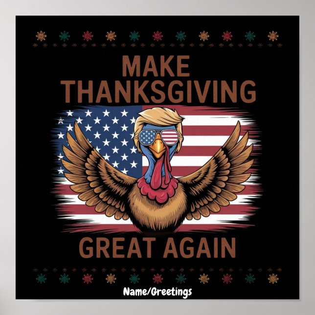 Poster Refaisons la fête de Thanksgiving encore plus gran (Devant)