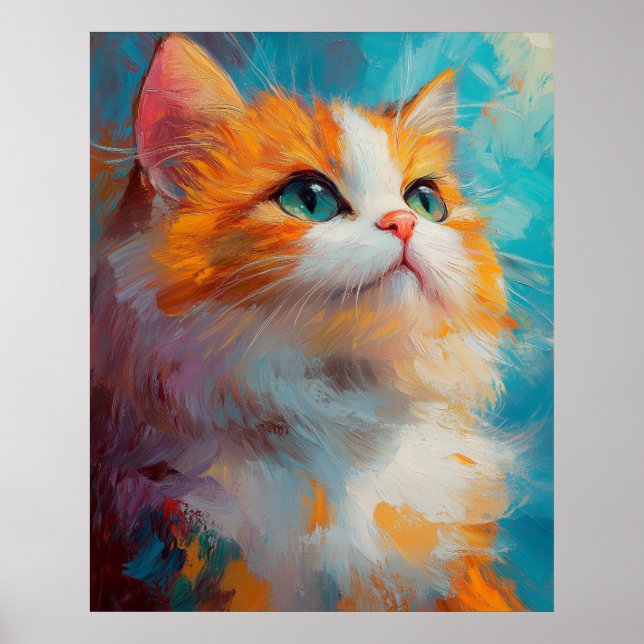 Poster Refined Persian Kitten — Soft Pastel Illustration (Devant)
