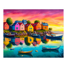 Reflet coloré des maisons