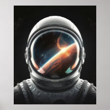 Reflet de la casque d'astronaute de l'Univers