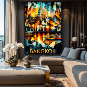 Poster Reflets cubistes de Bangkok – Ville géométrique mo