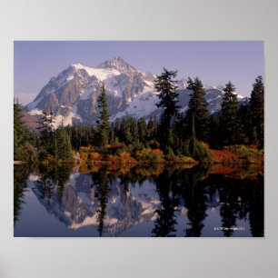 Poster Réflexion de Shuksan de bâti