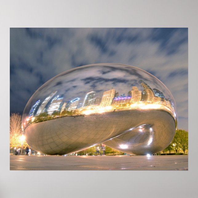 Poster Réflexion des haricots de nuit de Chicago (Devant)