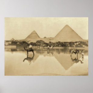Poster Réflexion des pyramides égyptiennes