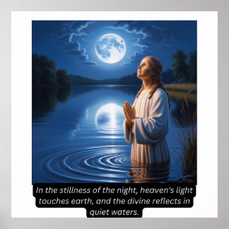 Poster Réflexion divine : Sérénité au bord de l'eau