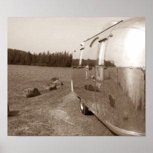 Poster Réflexion du lac sur Tin Can Sepia Photo