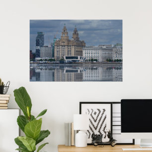 Poster Réflexion Liverpool Skyline