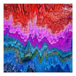 Poster "Réflexion rayonnante" Art Abstrait coloré