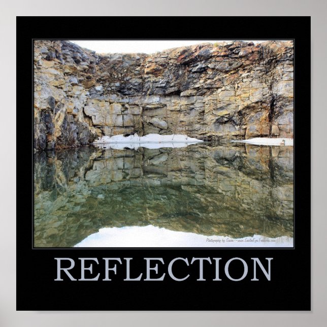 Poster Réflexion Roche Mur Dans L'Eau 3 Inspiration (Devant)