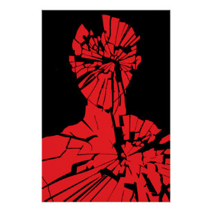 Poster Réflexion rouge brisée