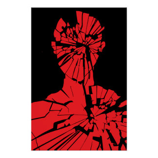 Poster Réflexion rouge brisée