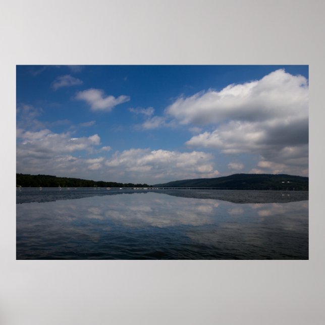 Poster Réflexion sur le lac Keuka, New York (Devant)