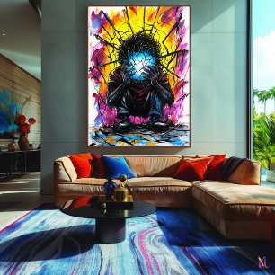 Poster Réflexions brisées - Art Expressionniste Surréalis