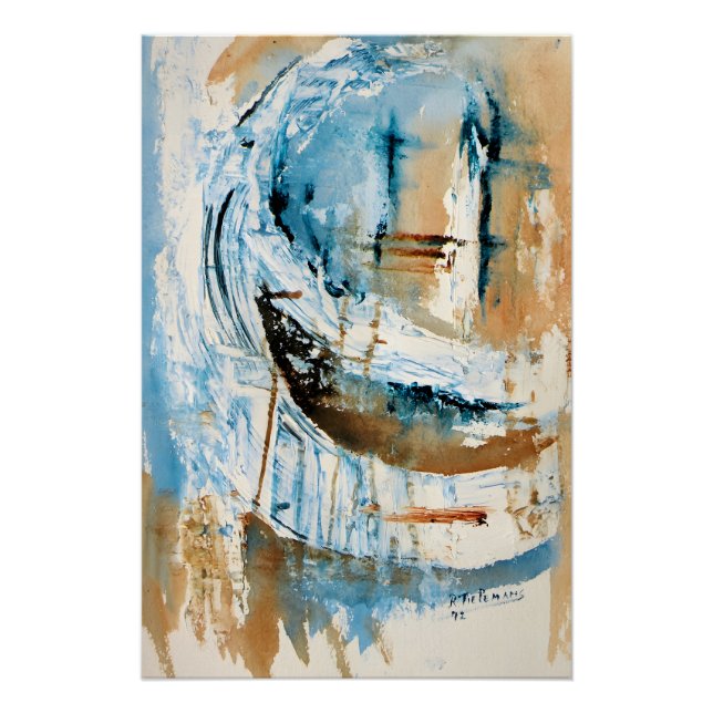 Poster Réflexions de Bleu et Oker (Devant)