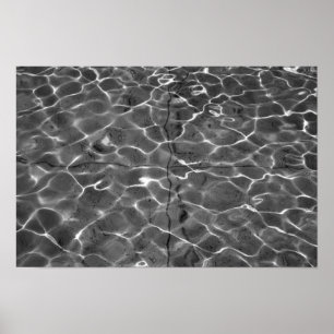Poster Réflexions de la lumière sur l'eau : Noir et blanc