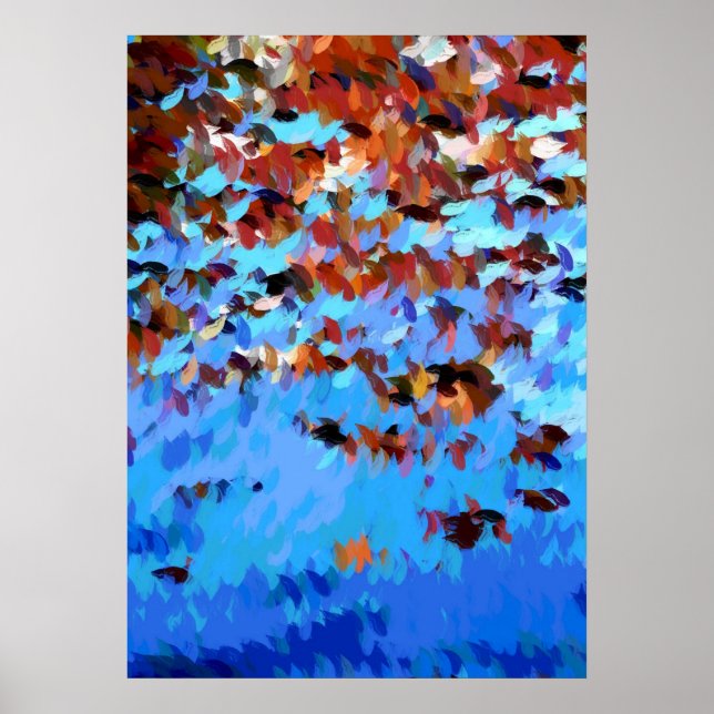 POSTER RÉFLEXIONS DES ARBRES D'EAU DE LA RIVIÈRE (Devant)
