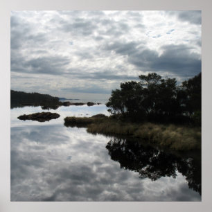 Poster Réflexions miroir, île Sarah, Tasmanie