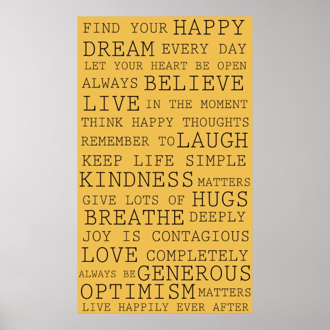 Poster Réflexions positives Mots inspirants (Devant)