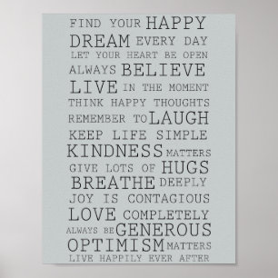 Poster Réflexions positives Mots inspirants