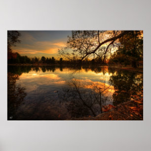 Poster Réflexions sur le coucher du soleil