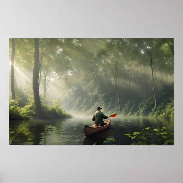 Poster Réflexions sur le lac : Serenity in the Canoe (Devant)