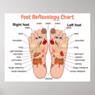 Poster Réflexologie des pieds 20 x 16 pouces