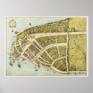 Poster Refonte du Plan Castello Nouveau Amsterdam en 1660