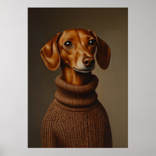 Poster Regal Dachshund dans un col roulé