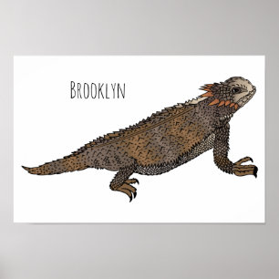 Poster Regal horned lizard cartoon illustration
