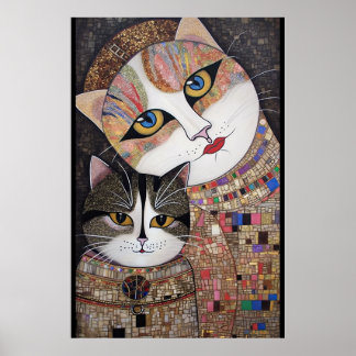 Poster Regal Mosaic Feline Gaze