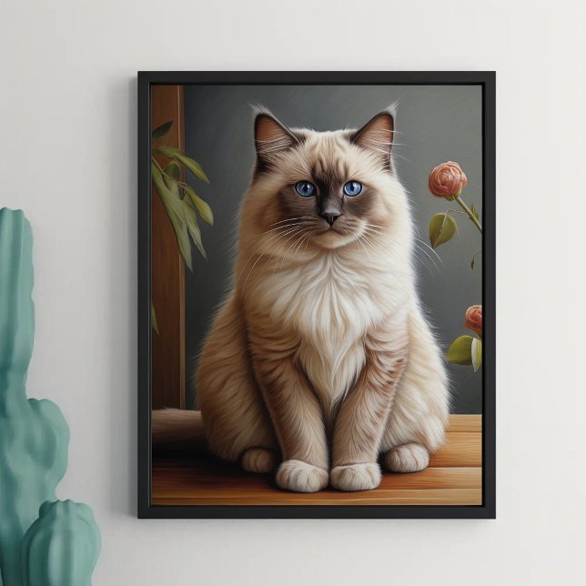 Poster Regal Ragdoll Portrait de chat Fluffy Blue Eyed (Créateur téléchargé)