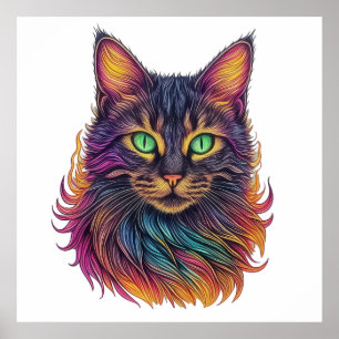 Poster Regal Rainbow Cat