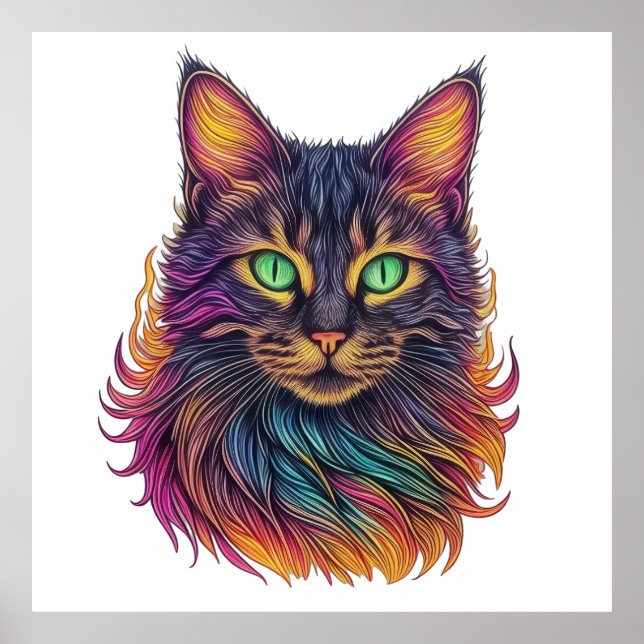 Poster Regal Rainbow Cat (Devant)