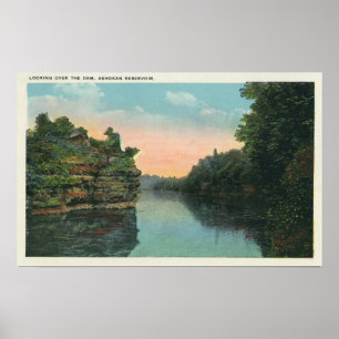 Poster Regard au-dessus du barrage de réservoir d'Ashokan
