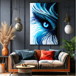 Poster Regard Bleu Mystique : L'Art Qui Hypnotise