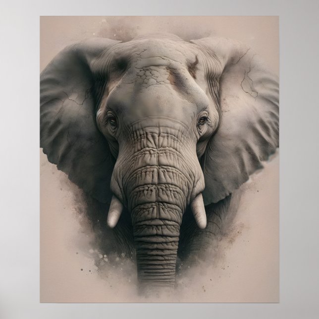 Poster Regard éléphant doux (Devant)