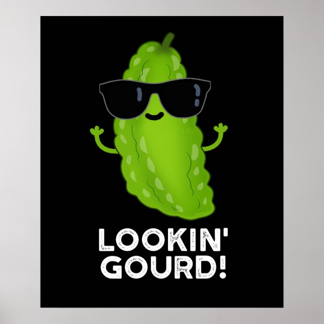 Poster Regard Gourd Funny Cool Veggie Pun Dark BG (Devant)