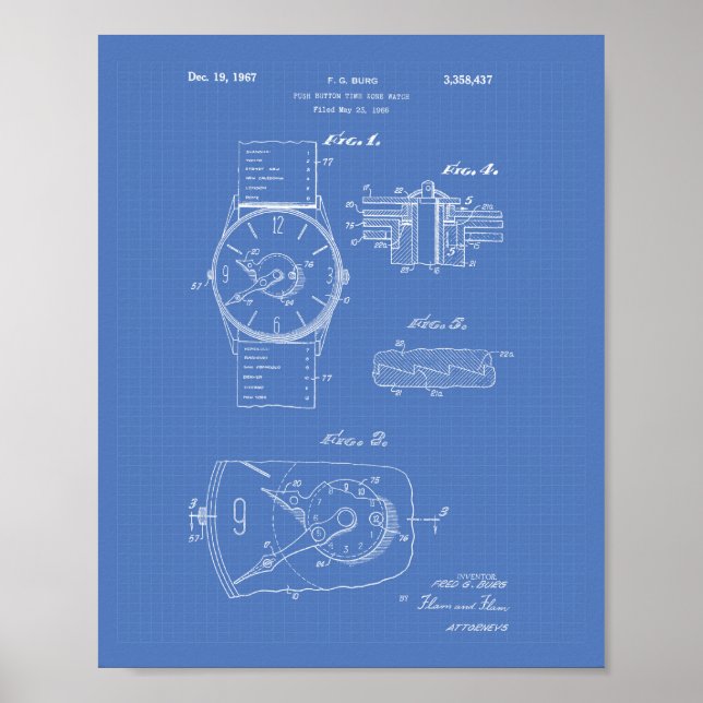 Poster Regarder 1966 Brevet Art - Plan directeur (Devant)