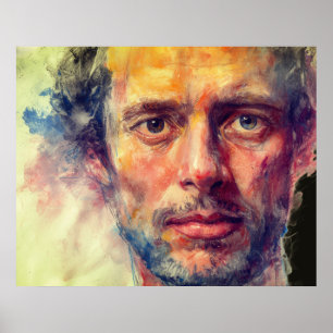 Poster Regardez ces yeux sur cet homme sur ce mur