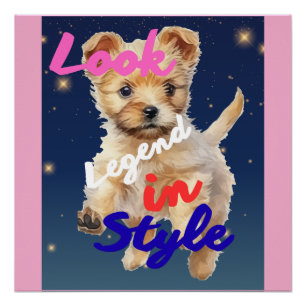 Poster Regardez, légende avec style 