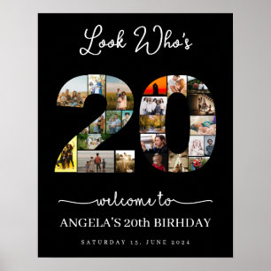 Poster regardez qui a 20 ans aujourd'hui photos d'anniver