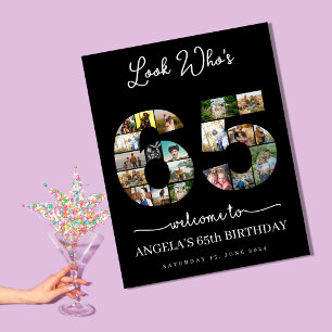 Poster regardez qui a 65 ans joyeux anniversaire collage