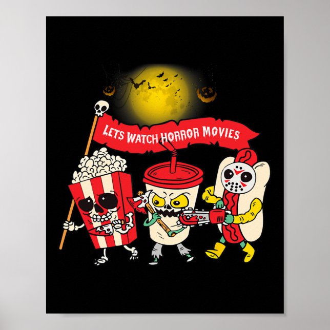 Poster Regardons Les Films D'Horreur Halloween Drôle Fant (Devant)